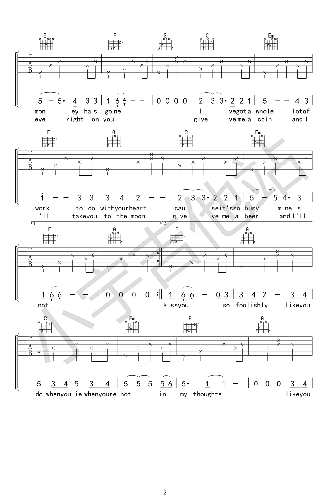 Loving-Strangers吉他谱2-Tiger