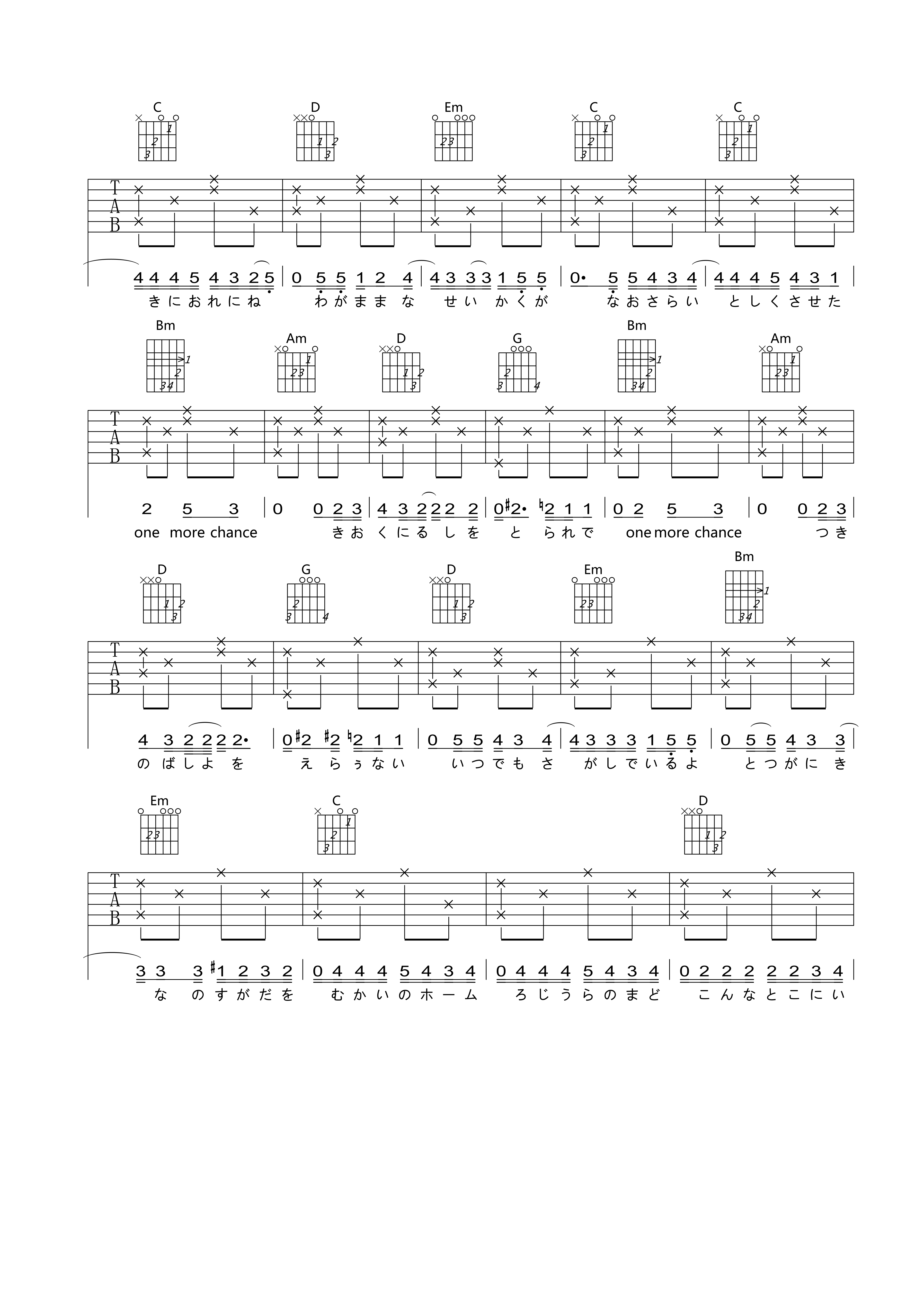 One-More-Time-One-More-Chance吉他谱2