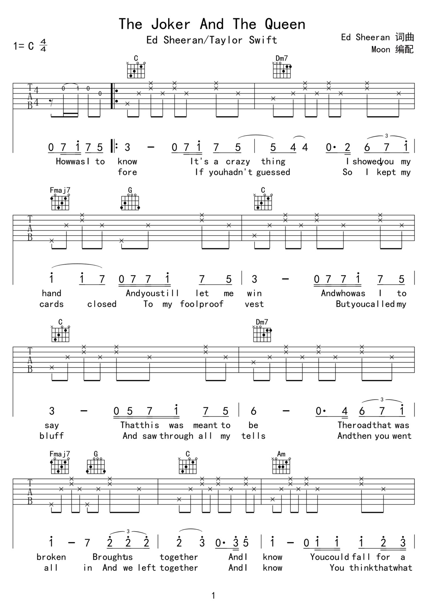 The-Joker-And-The-Queen吉他谱1-Ed-Sheeran