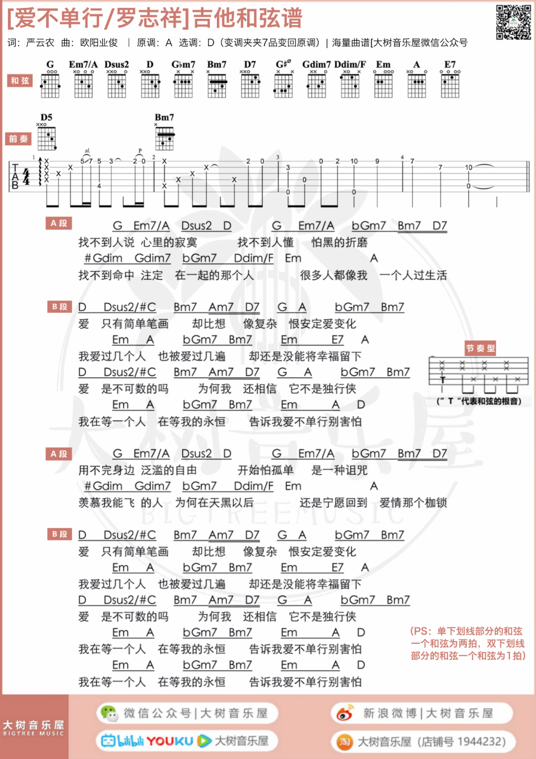 爱不单行吉他谱3-罗志祥