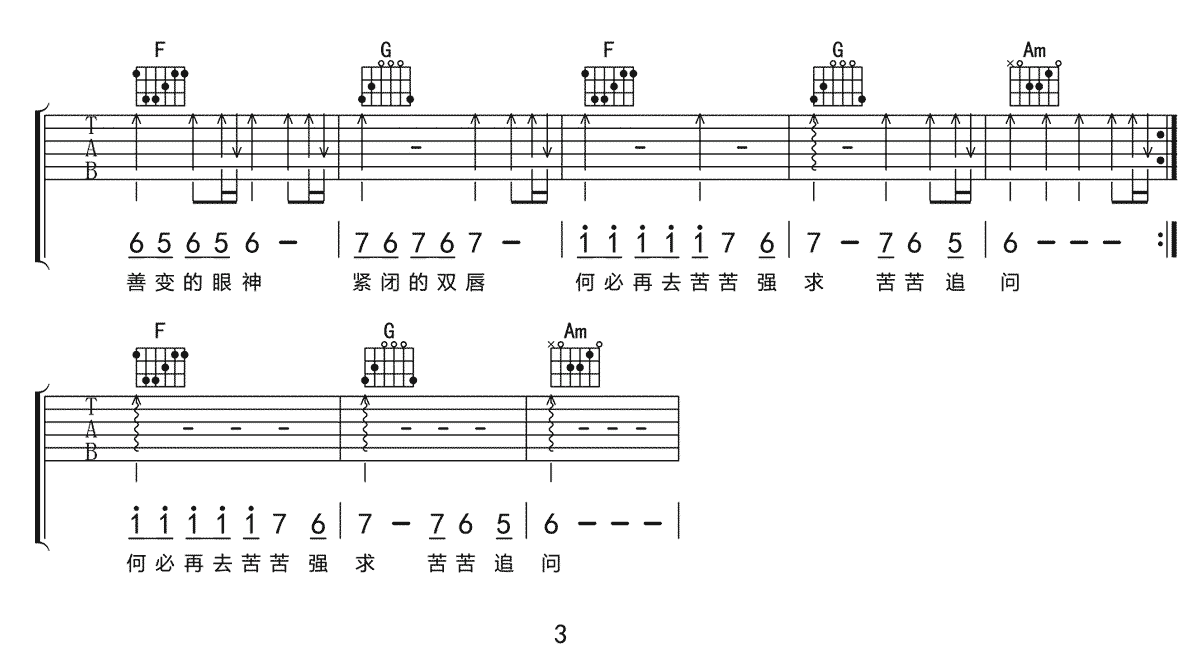 爱上一个不回家的人吉他谱3-林忆莲