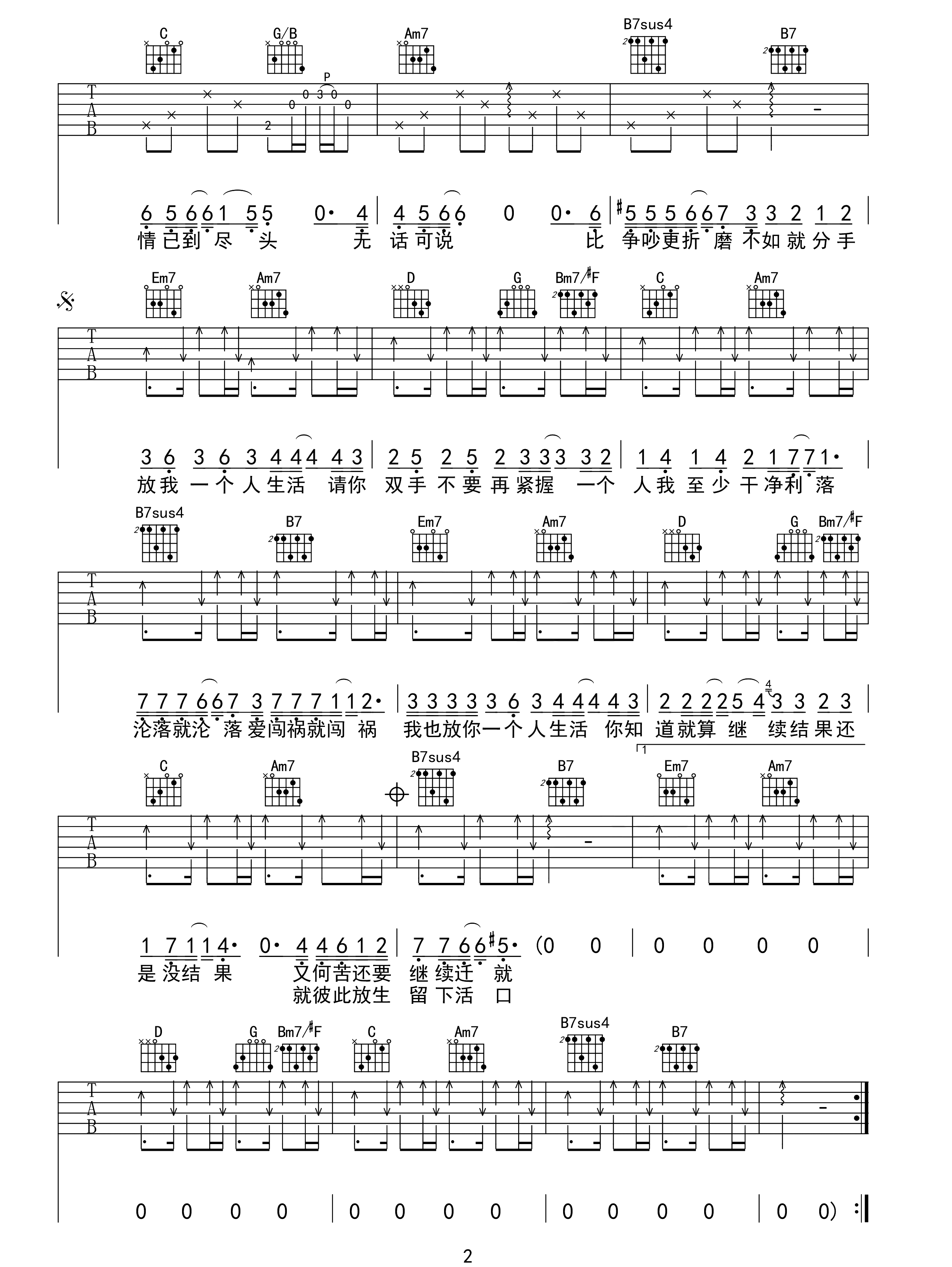 放生吉他谱2-范逸臣