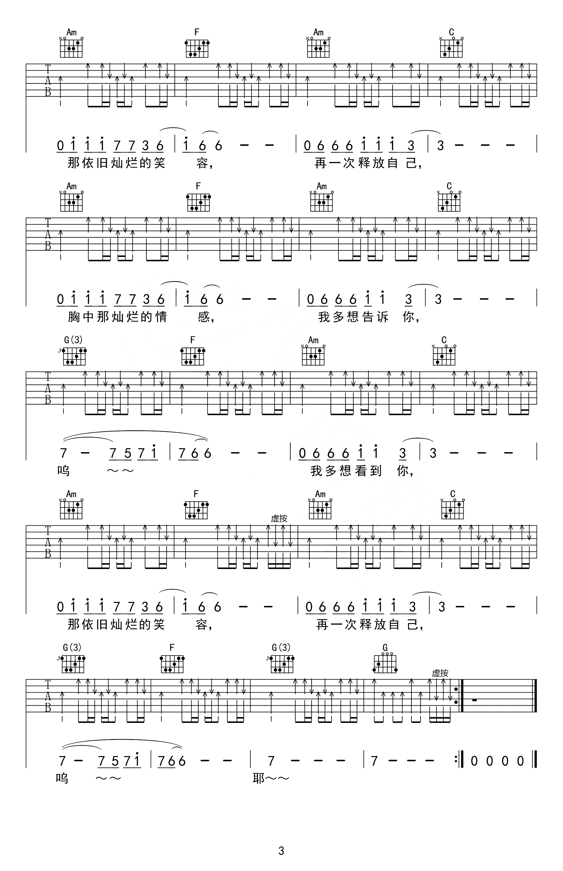 完美生活吉他谱3-许巍