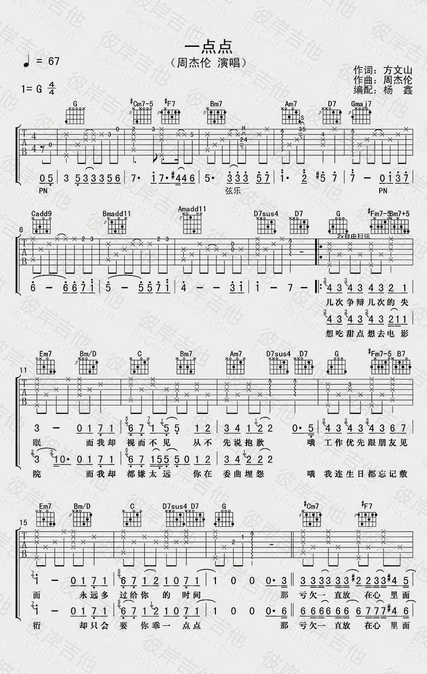 一点点吉他谱1-周杰伦