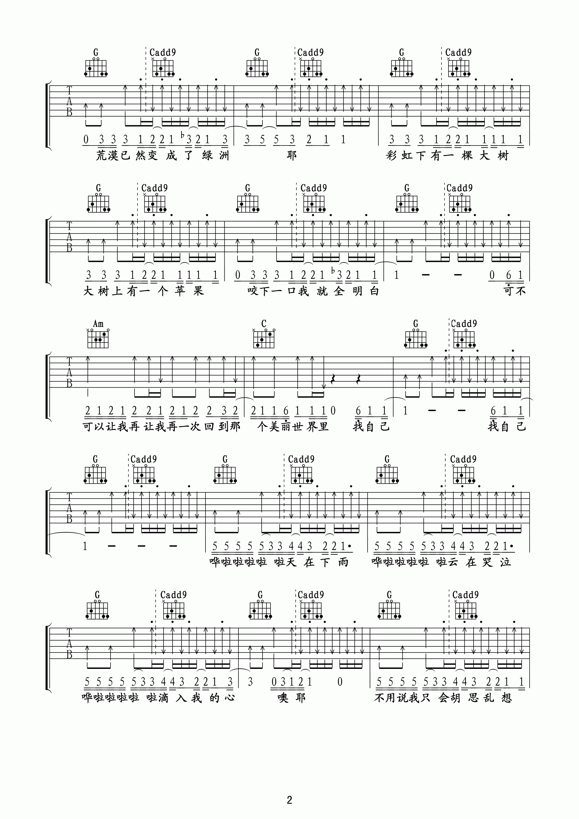 找自己吉他谱2-陶喆